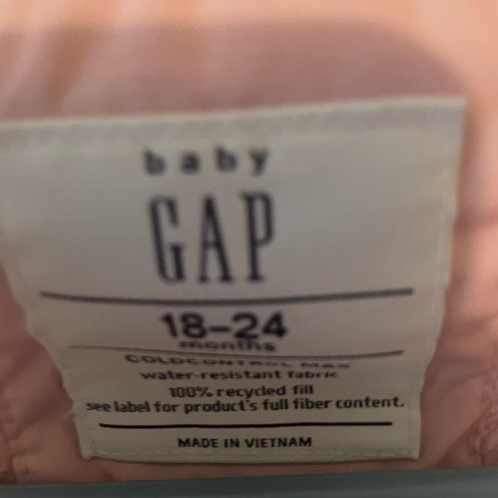 Light pink Baby Gap Puffer Jacket. gently worn